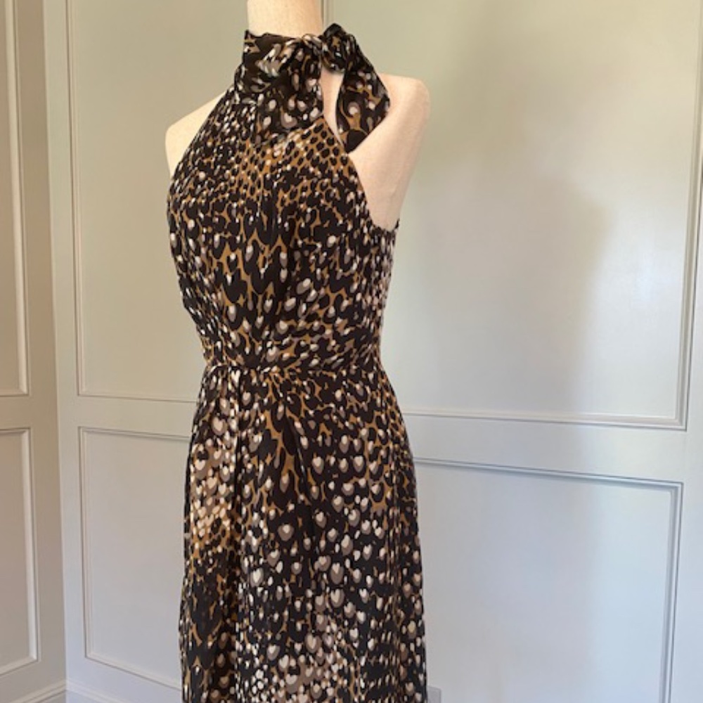 Trina Turk leopard halter dress